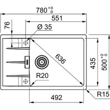 Мойка FRANKE Centro 780 х 500 х 200 мм CNG 611-78 XL (114.0701.819)