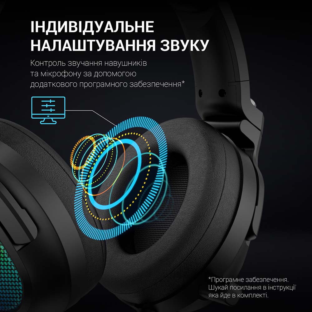 Фото 15 Гарнітура GAMEPRO HS1300 7.1 RGB Black