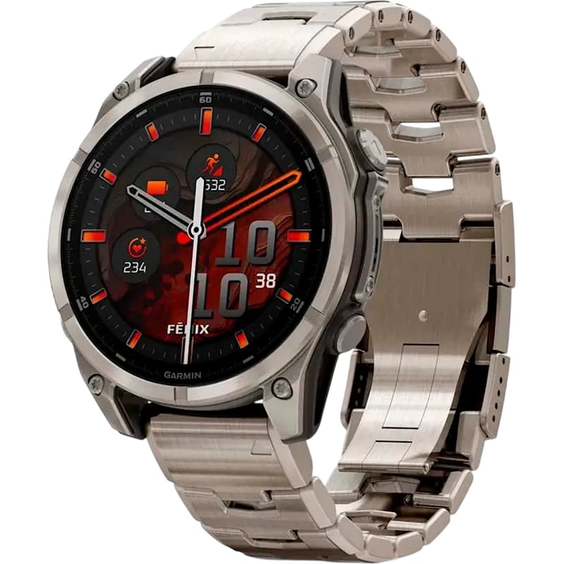 Смарт-часы GARMIN Fenix 8 Amoled 47mm Sapphire Titanium with Vented Titanium Bracelet (010-02904-40)