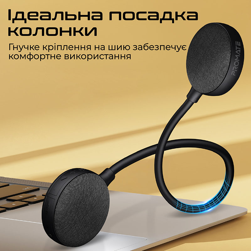 Акустична система PROMATE Hook-2 10W Black (hook-2) Додатково діаметр випромінювачів: 36 мм; опір: 4 Ом; опір мікрофона: 2.2 КОМ; чутливість мікрофона: -42дБ