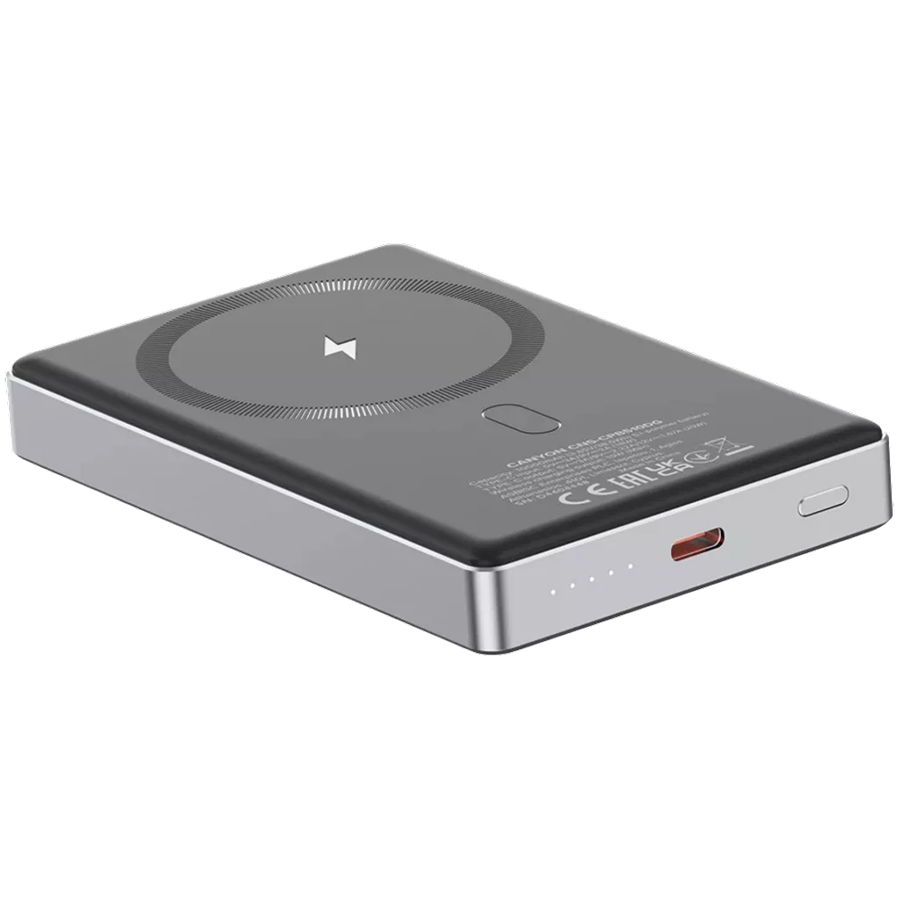 Powerbank CANYON 10000mAh OnPower 510 slim Magsafe PD20W Dark Grey (CNS-CPB510DG) Тип аккумулятора Li-Pol