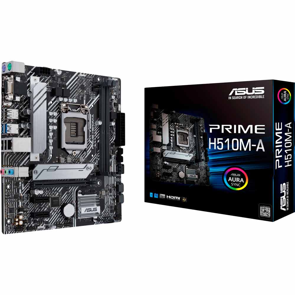 Материнская плата ASUS PRIME H510M-A Поддерживаемые процессоры 11th Gen Intel Core Processors & 10th Gen Intel Core, Pentium Gold and Celeron Processors