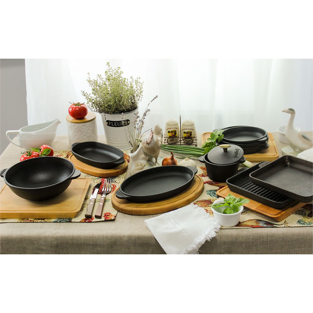 Фото 25 Сковорода порційна BRIZOLL HoReCa 14 см із підставкою Black (H1425-D)