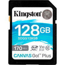 Карта пам'яті KINGSTON SDXC 128 GB Canvas Go+ U3 V30(R170/W90) (SDG3/128GB)