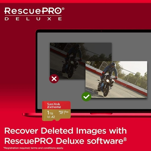 Фото Карта пам'яті SANDISK microSDXC 1TB Extreme class 10 UHS-1 U3 + SD адаптер (SDSQXAV-1T00-GN6MA)