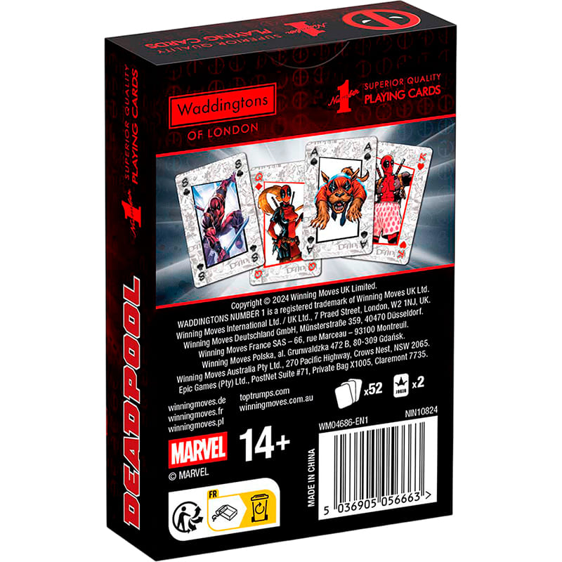 Игральные карты WINNING MOVES MARVEL Waddingtons No.1 - Deadpool (WM04686-EN1-12) Для кого универсально
