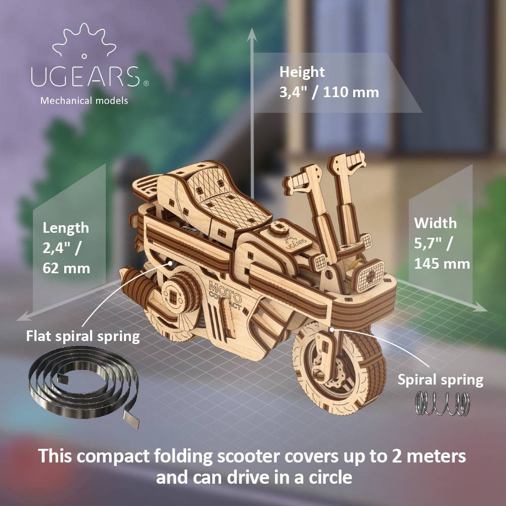 3D пазл UKRAINIAN GEARS МОТО Складной скутер 192 эл (4820184121362) Тематика пазла мото