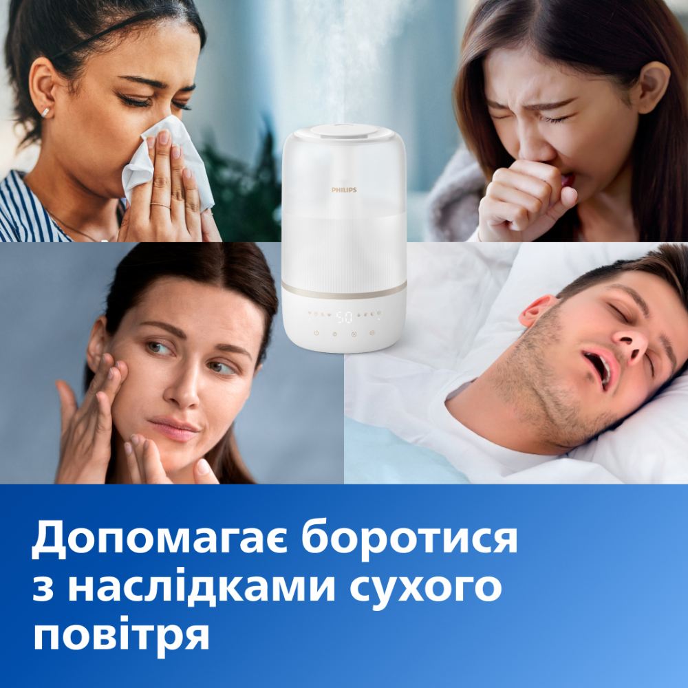 Увлажнитель воздуха PHILIPS HU1510/04 White Особенности ночной режим