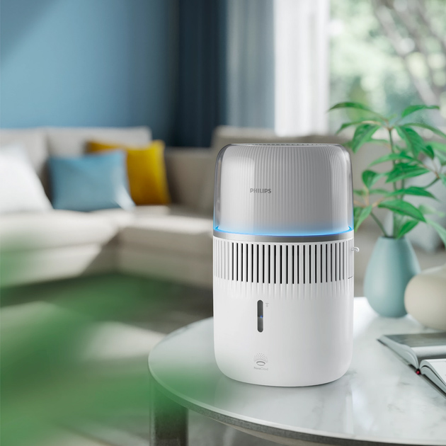 Увлажнитель воздуха PHILIPS HU5710/00 Дополнительно Настройка ручной скорости - Режим сна, средний, высокий, Гигиеническое увлажнение NanoCloud, Режим QuickDry с более быстрым высыханием фильтра, Подсветка