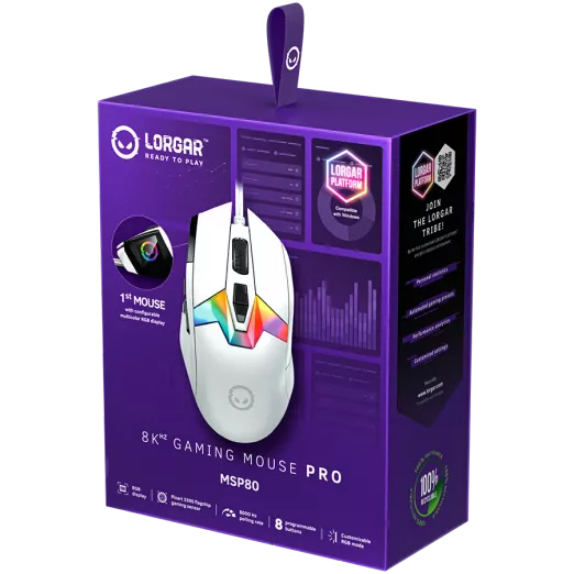 Заказать Мышь LORGAR MSP80 Wired Gaming Mouse Pro White (LRG-MSP80-WH)